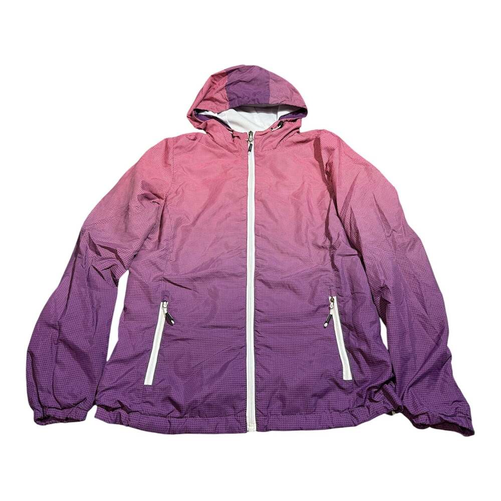 New Balance Women's Pink and Purple Ombre Full Zip Windbreaker Jacket